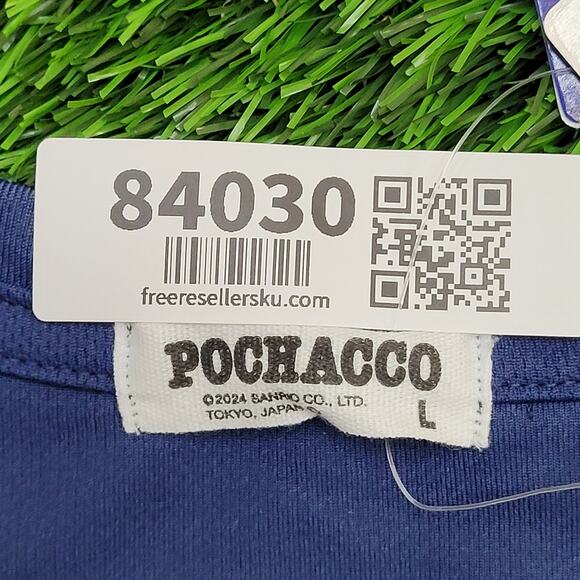 Pochacco Sanrio Ringer Shirt Women Large 20x25 Sanrio Arch Spellout - Picture 4 of 14